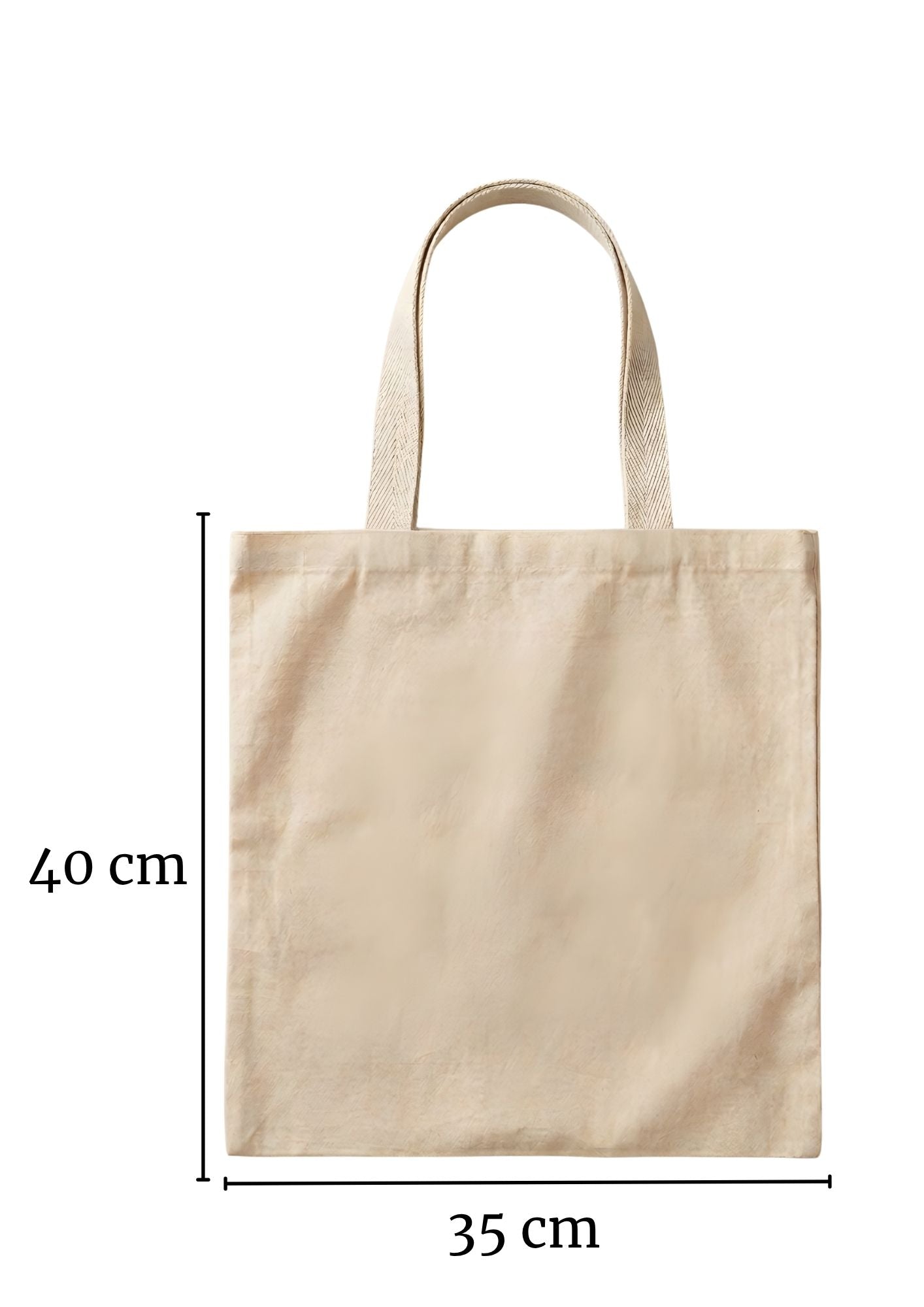 Toptan Bez Çanta markalı, 35x40 cm ölçülerinde, %100 doğal pamuklu, dayanıklı ve baskıya uygun ham bez alışveriş çantası.