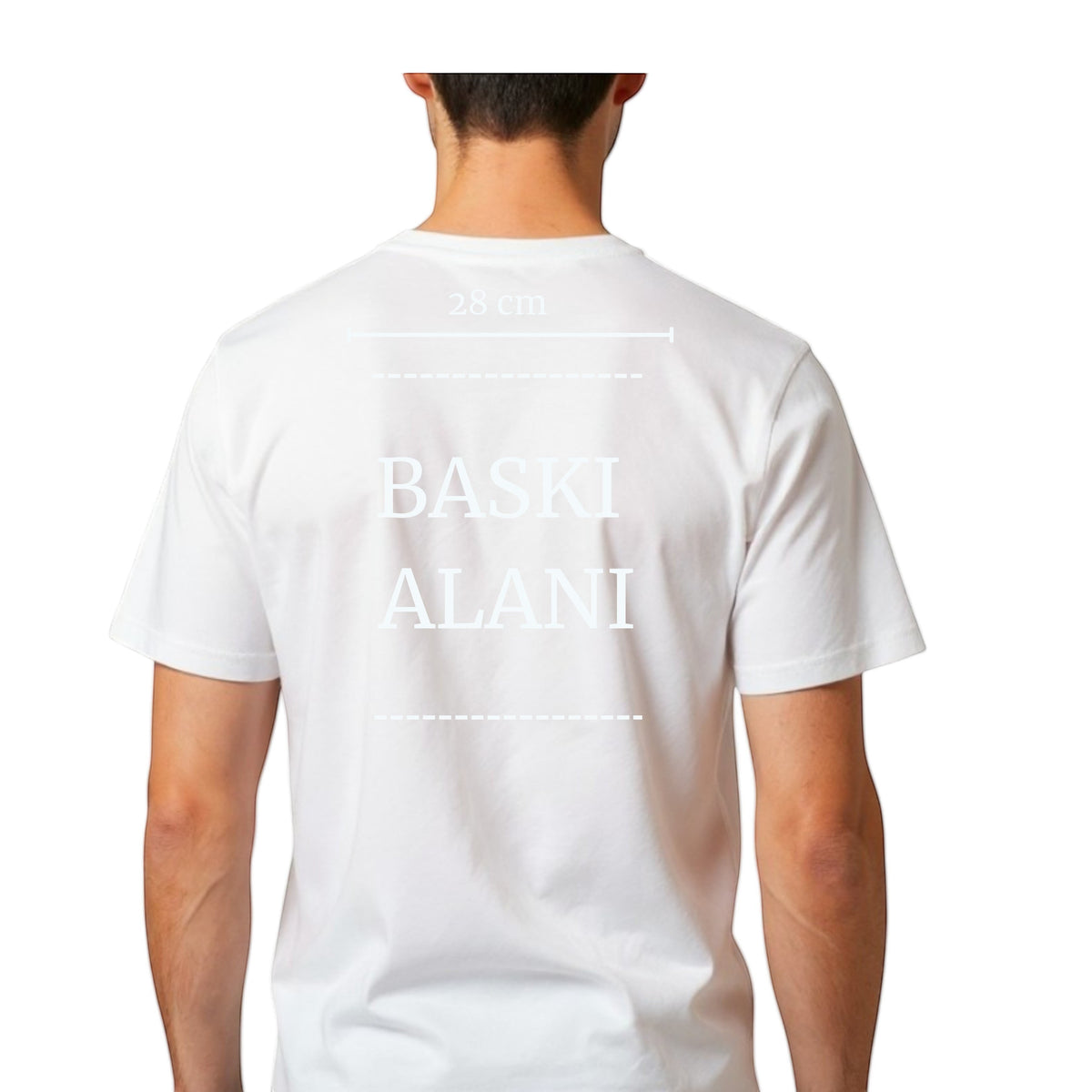 Toptan Bez Çanta white 100% cotton crew neck t-shirt with custom print area on back