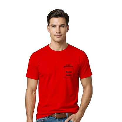 Baskılı Bisiklet Yaka Tişört Toptan ve Perakende Satış En Uygun ve En Hesaplı Kırmızı