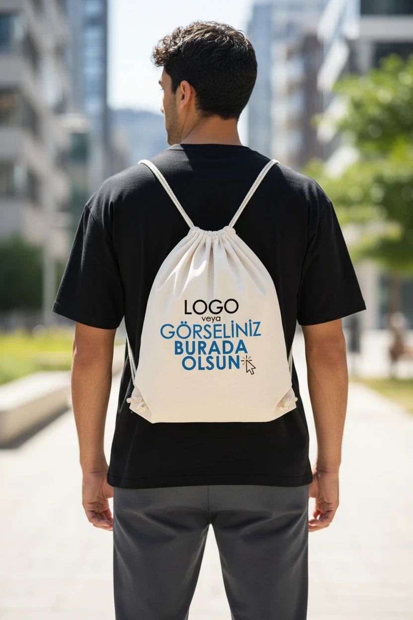 Baskılı Büzgülü Sırt Çantası