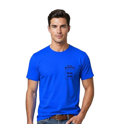 Toptan Bez Çanta orange crew neck t-shirt with custom print area on left chest.