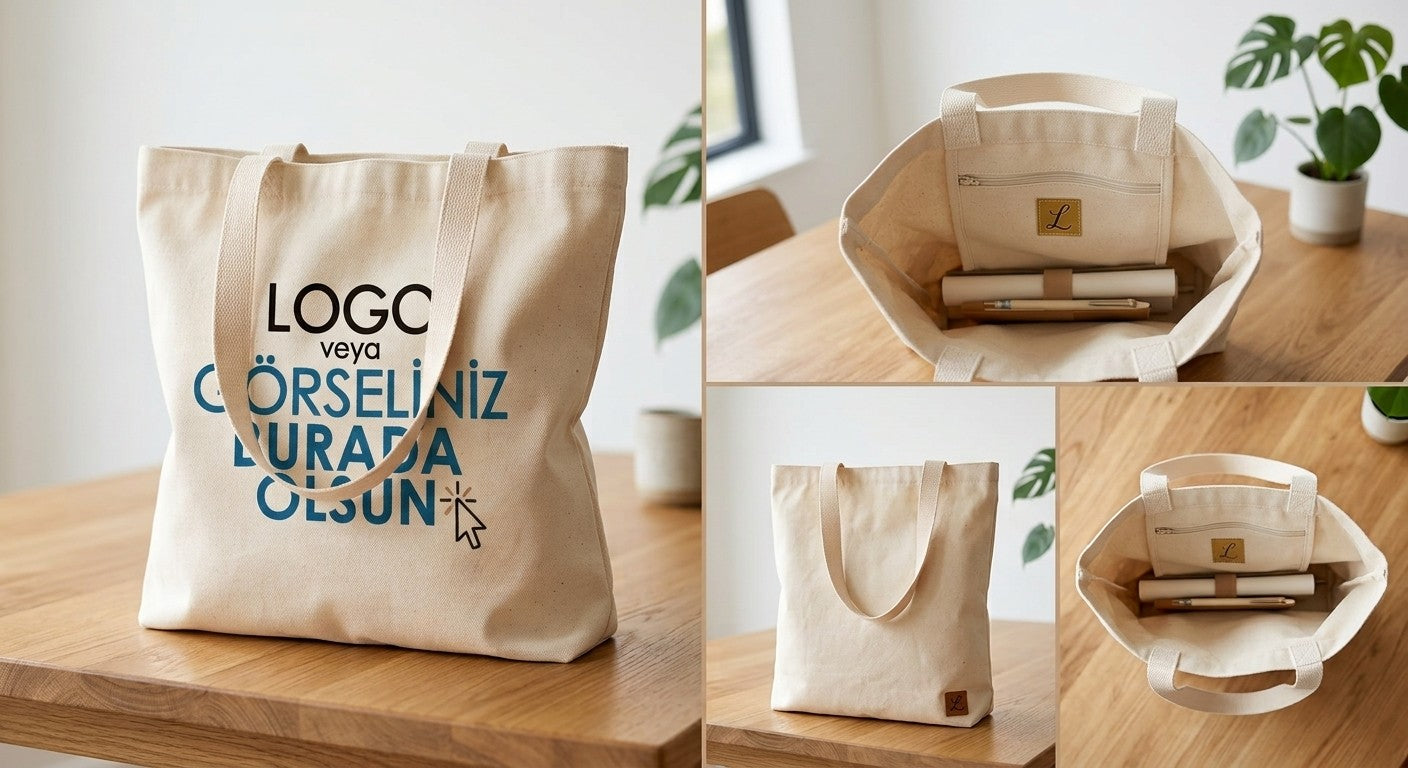Toptan Bez Çanta marka fermuarlı iç cepli, doğal pamuklu kanvas bez çanta, minimalist tasarım ve geniş iç hacim.