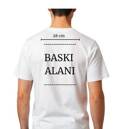 Toptan Bez Çanta white cotton t-shirt with 28 cm back printing area for custom designs.